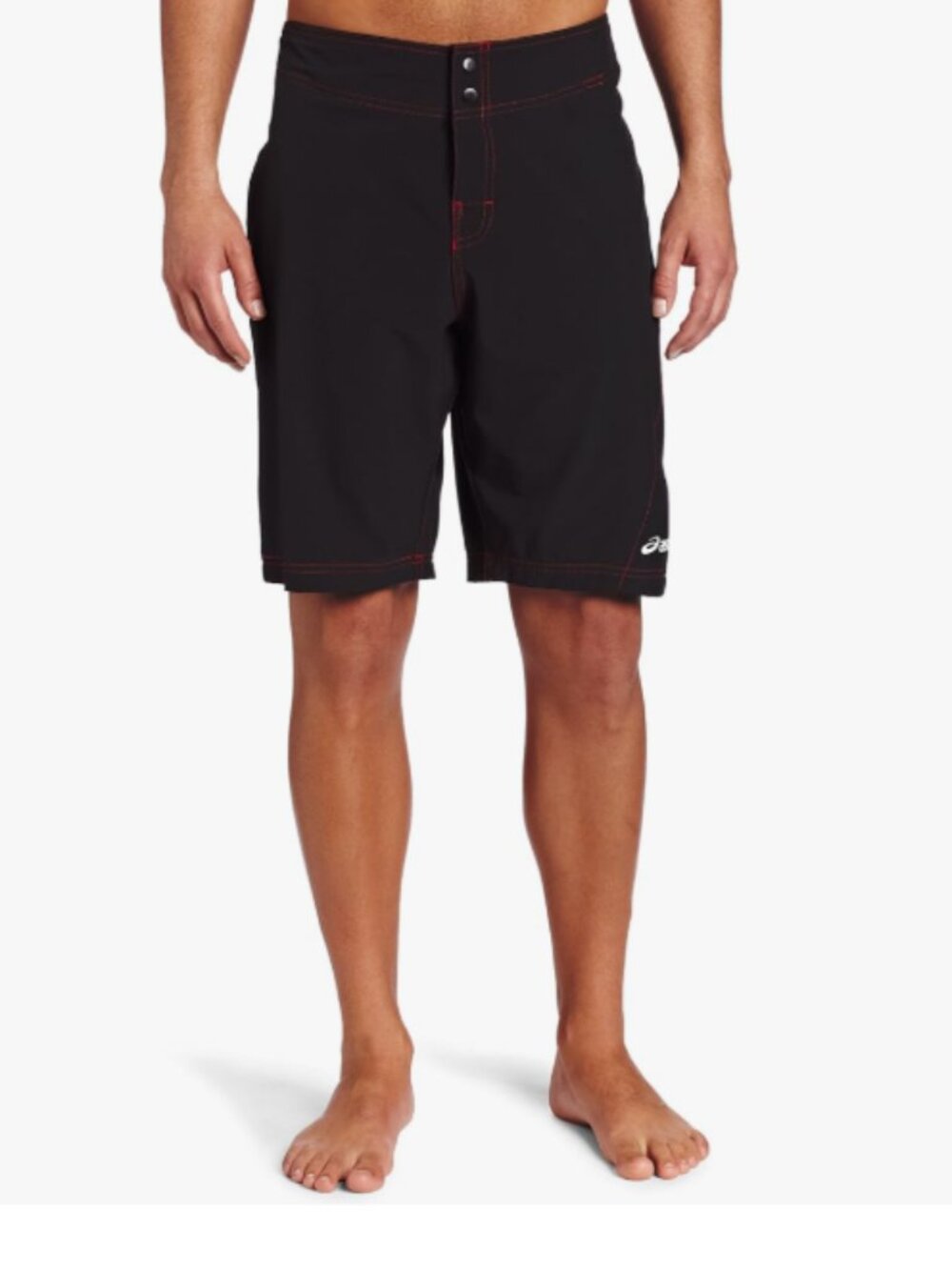 NEW W/ TAGS ASICS Men's Shoji Black/Red Beach Board Shorts, 30